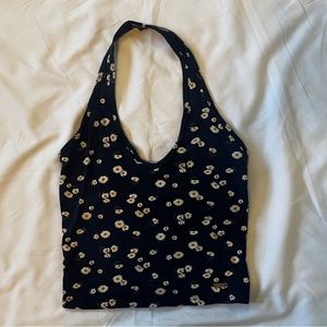 Navy blue halter neck top